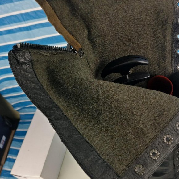 GENUINE LEATHER COUNTRY VICTORIAN OTK TALL ZIP/LACE UP GOTH BOOT 7US/5UK - Picture 9 of 16